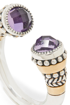 Tiger Ring, 18k Yellow Gold & Sterling Silver with Amethyst
